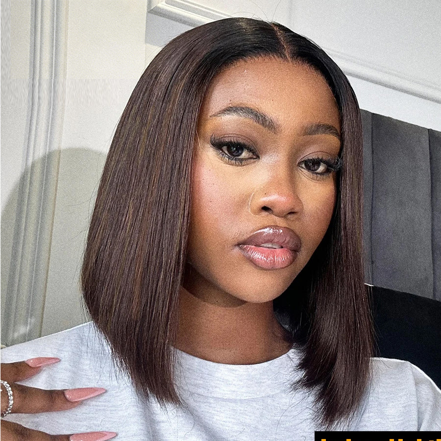 Straight Bob Lace Front Wig Ombre Brown | HD Lace 5x5 13x4 13x6 | Glueless Wear & G0