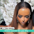 Straight Bob Lace Front Wig Ombre Brown | HD Lace 5x5 13x4 13x6 | Glueless Wear & G0