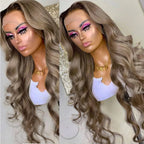 Ombre Ash Blonde Body Wave Lace Closure Wig | 5x5 6x6 HD Lace Glueless Wear & Go