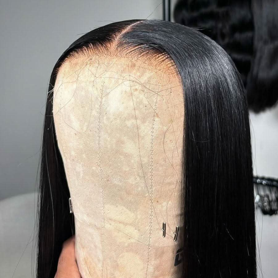 Jet Black 13X6 Skinmelt HD Lace Full Frontal Wig Straight Clean Hairline