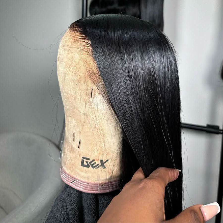 Jet Black 13X6 Skinmelt HD Lace Full Frontal Wig Straight Clean Hairline