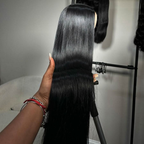 Jet Black 13X6 Skinmelt HD Lace Full Frontal Wig Straight Clean Hairline