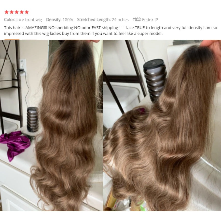 Ombre Ash Blonde Body Wave Wig | Glueless 5x5 6x6 HD Lace Closure | Wear & Go