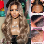 Ombre Ash Blonde Body Wave Wig | Glueless 5x5 6x6 HD Lace Closure | Wear & Go