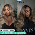 Ombre Ash Blonde Body Wave Lace Closure Wig | 5x5 6x6 HD Lace Glueless Wear & Go