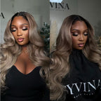 Ombre Ash Blonde Body Wave Lace Closure Wig | 5x5 6x6 HD Lace Glueless Wear & Go