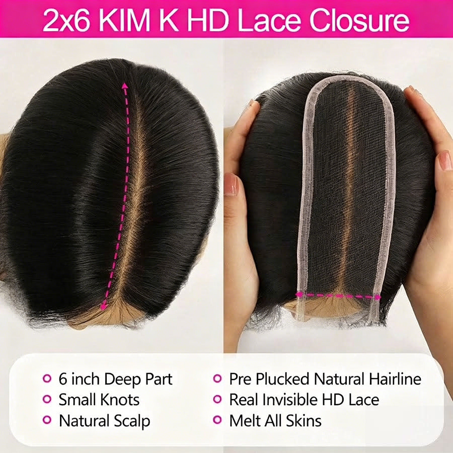 2x6 HD Lace Closure | Deep Parting Skinmelt Finish | Multiple Textures