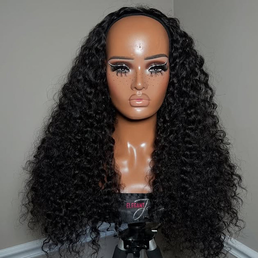 3-in-1 Flip Over Curly Half Wig | Glueless Human Hair | 180% & 250% Density
