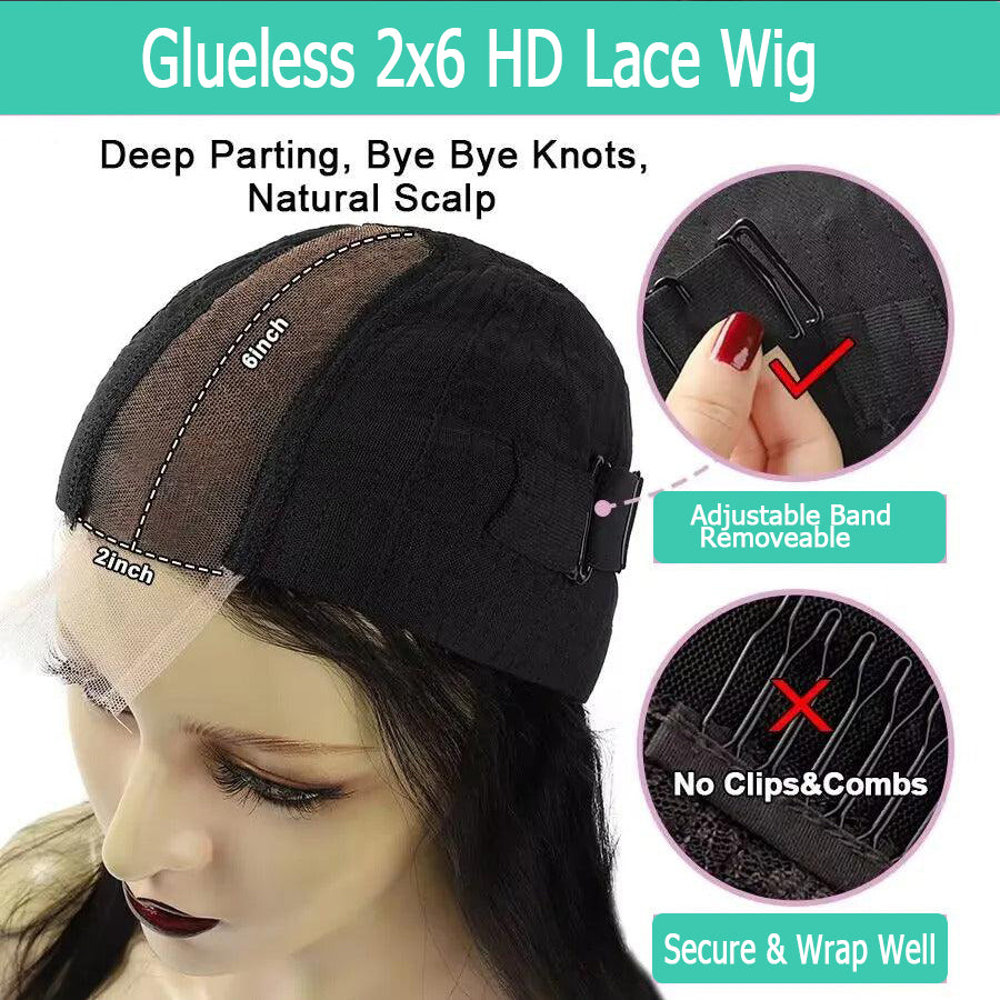 Body Wave 2x6 HD Lace Closure Wig | Glueless 100% Human Hair