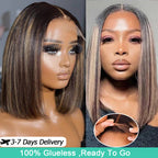 Highlight Straight Bob Lace Front Wig | HD Lace 5x5 13x4 13x6 | Glueless Wear & Go