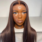Chestnut Brown Straight HD Lace Frontal Wig | 13x4 13x6 | 180% 250%