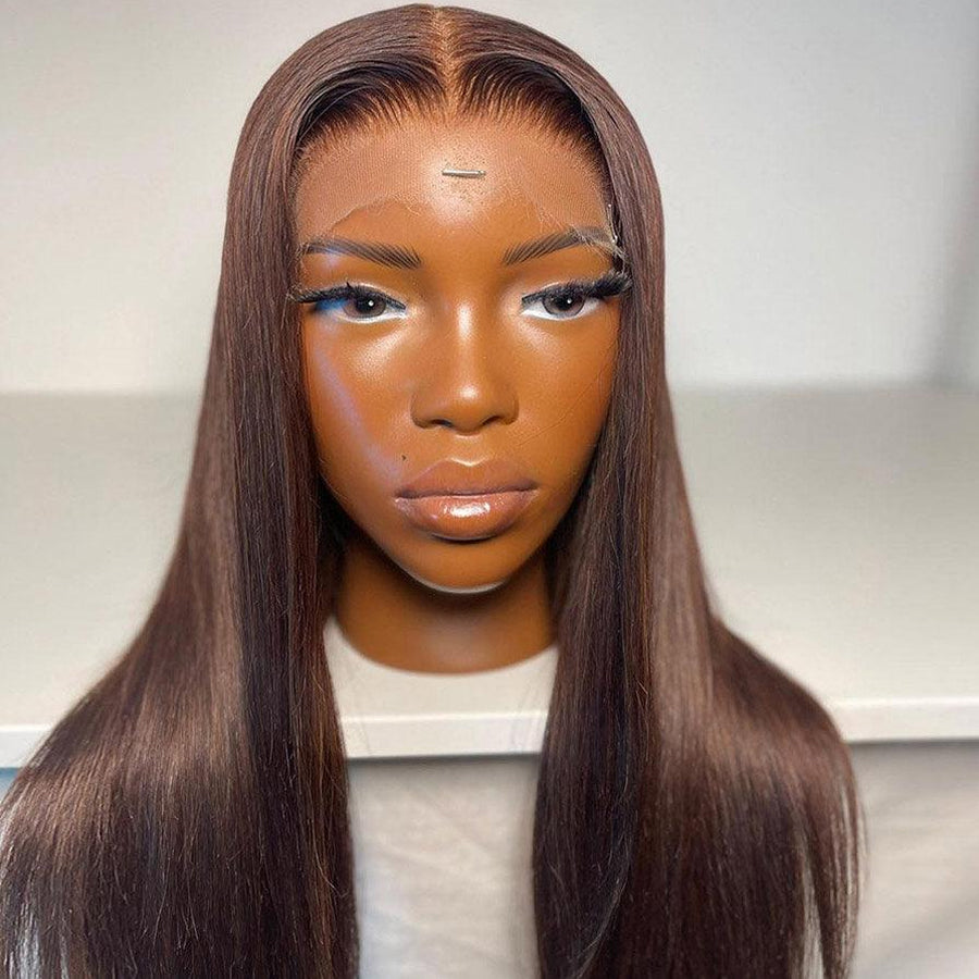Chestnut Brown Straight HD Lace Frontal Wig | 13x4 13x6 | 180% 250%