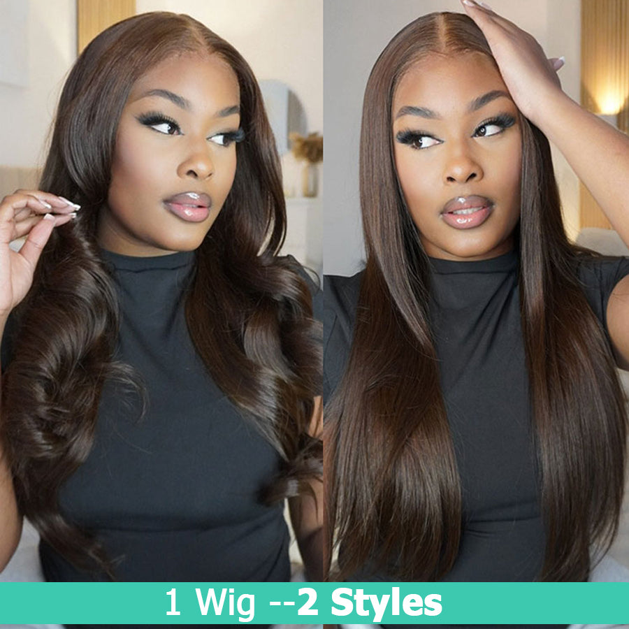 Chestnut Brown Straight HD Lace Frontal Wig | 13x4 13x6 | 180% 250%