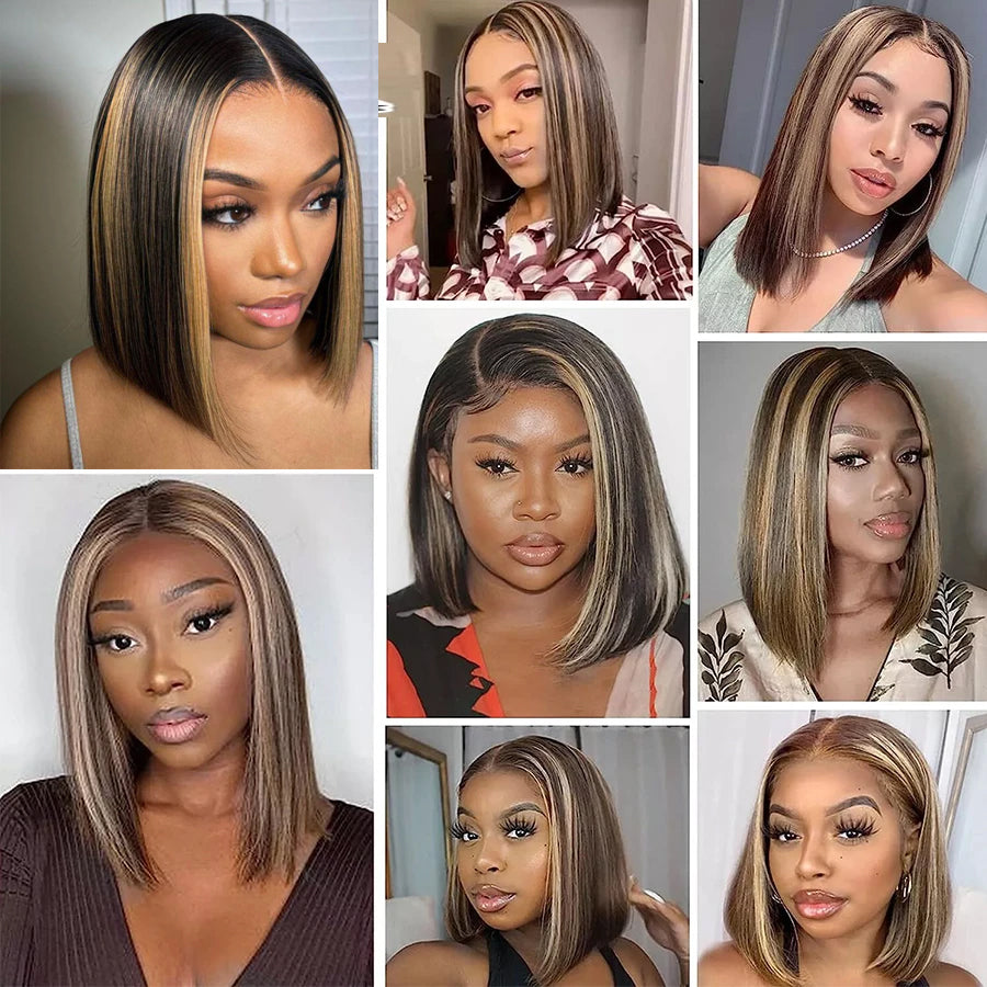 Highlight Straight Bob Lace Front Wig | HD Lace 5x5 13x4 13x6 | Glueless Wear & Go