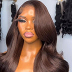 Chocolate Brown Body Wave HD Lace Closure Wig | 5x5 6x6 Glueless Wear & Go With Drawstrings
