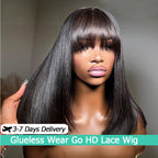 Straight Bob Wig With Bangs | Glueless HD Lace | 100% Human Hair | Leyouhair