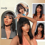 Straight Bob Wig With Bangs | Glueless HD Lace | 100% Human Hair | Leyouhair