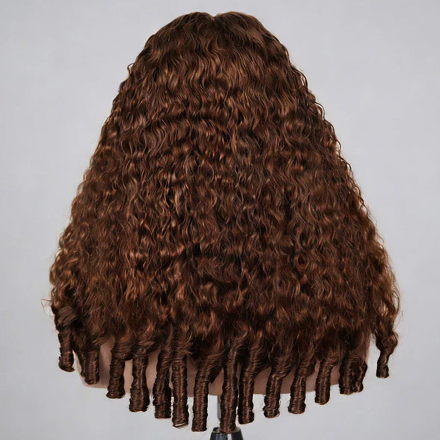 Chocolate Brown Burmese Curly Wig | HD Lace Frontal 13x4 & 13x6 | 100% Human Hair