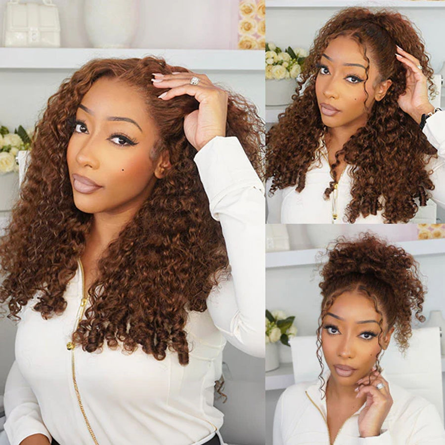 Chocolate Brown Burmese Curly Wig | HD Lace Frontal 13x4 & 13x6 | 100% Human Hair