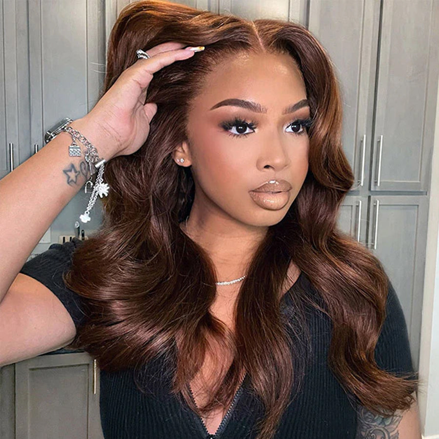 Chocolate Brown Body Wave Wig | HD Lace Frontal 13x4 & 13x6 | 100% Human Hair