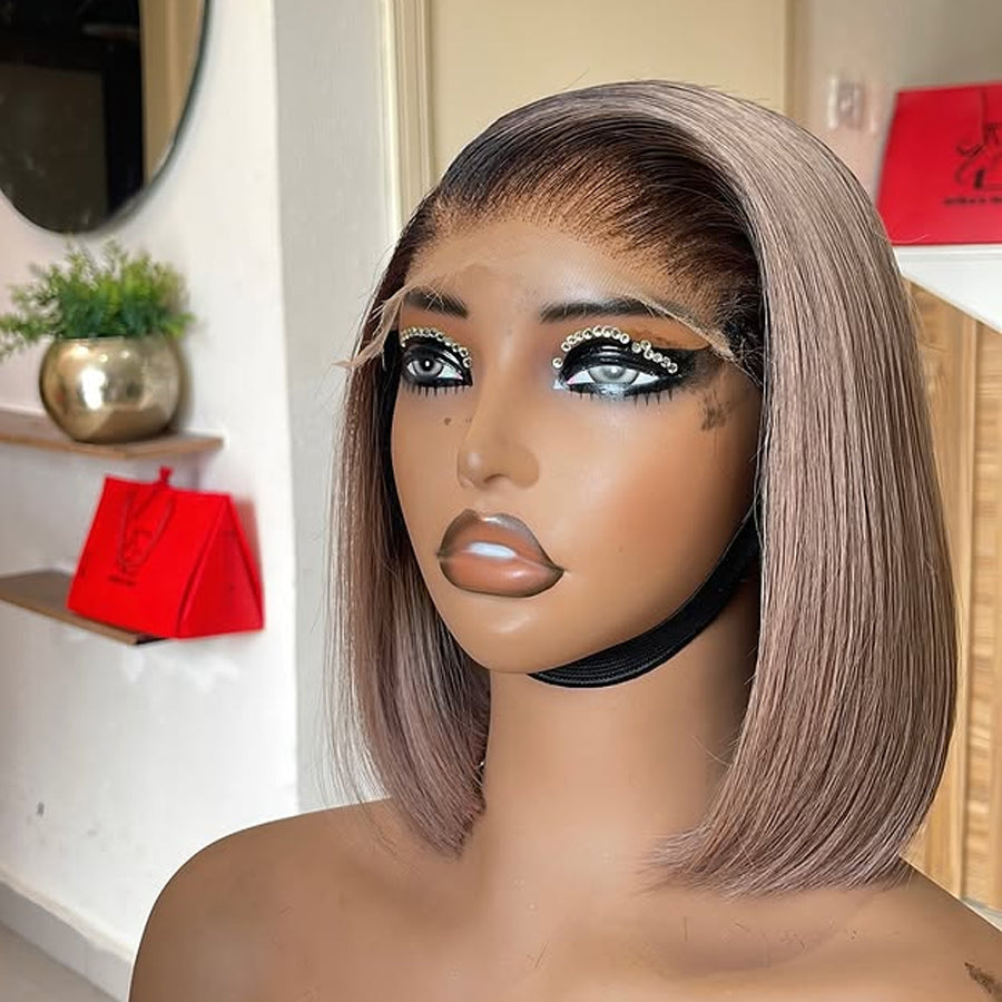 Ombre Ash Blonde Straight Bob Glueless HD Lace Wig | 5x5 13x4 13x6 | Wear & Go