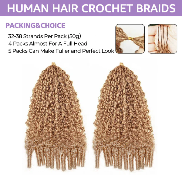 #27 Honey Blonde Burmese Curly Crochet Human Hair | Knotless Miracle Knots | Reusable Protective Style