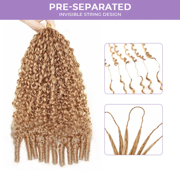 #27 Honey Blonde Burmese Curly Crochet Human Hair | Knotless Miracle Knots | Reusable Protective Style