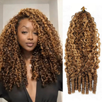 4/27 Honey Blonde Burmese Curly Crochet Human Hair | Knotless Miracle Knots | Reusable