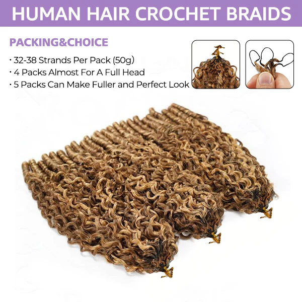 4/27 Honey Blonde Burmese Curly Crochet Human Hair | Knotless Miracle Knots | Reusable