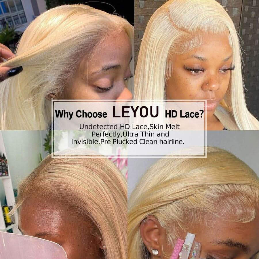 613 Blonde Skinmelt Real HD Lace 13x6 Full Frontal Wigs Body Wave