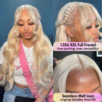 613 Blonde Skinmelt Real HD Lace 13x6 Full Frontal Wigs Body Wave