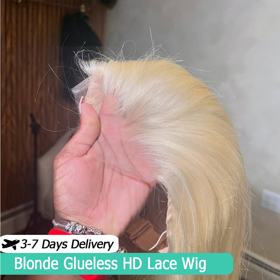 Straight 613 Blonde Skinmelt Real HD 13x6/13x4 Lace Full Frontal Wig Glueless Wig