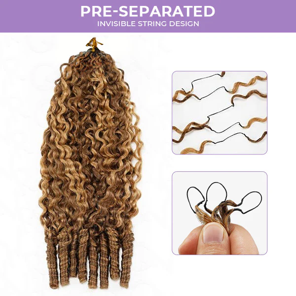 4/27 Honey Blonde Burmese Curly Crochet Human Hair | Knotless Miracle Knots | Reusable