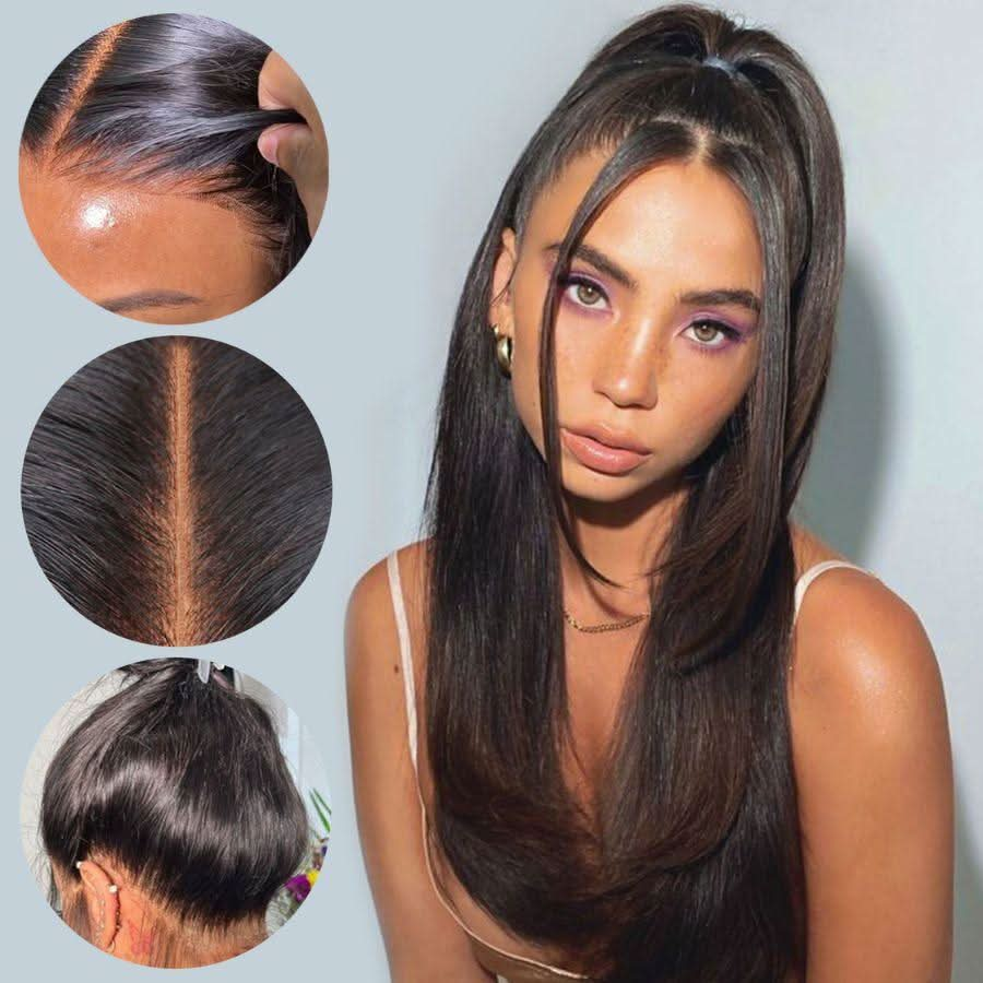 Glueless Invisible Strap 360 HD Lace Wig Straight Hair | Pre-Plucked Clean Hairline