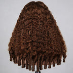 Chocolate Brown Burmese Curly Half Wig | Glueless Flip Over 3-in-1 Human Hair Wig