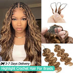 4/27 Highlight Body Wave Crochet Hair | Reusable Knotless Miracle Knots
