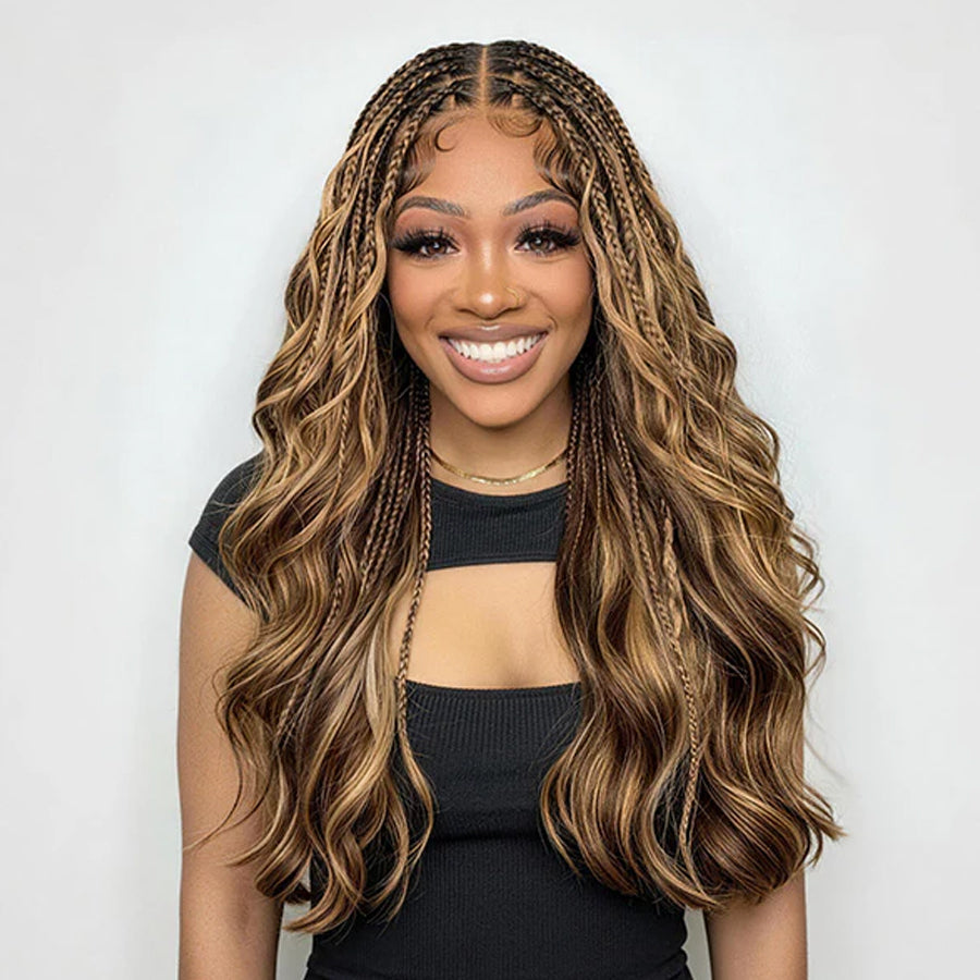 4/27 Highlight Body Wave Crochet Hair | Reusable Knotless Miracle Knots