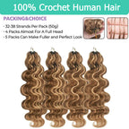 4/27 Highlight Body Wave Crochet Hair | Reusable Knotless Miracle Knots