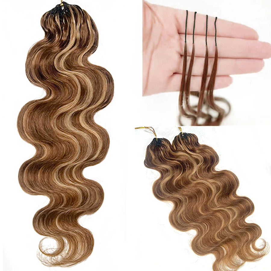 4/27 Highlight Body Wave Crochet Hair | Reusable Knotless Miracle Knots