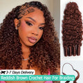 Breathable Reddish Brown Burmese Curly Crochet Human Hair Seamless Blend For Daily Wear