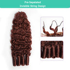 Breathable Reddish Brown Burmese Curly Crochet Human Hair Seamless Blend For Daily Wear