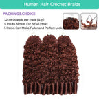 Breathable Reddish Brown Burmese Curly Crochet Human Hair Seamless Blend For Daily Wear