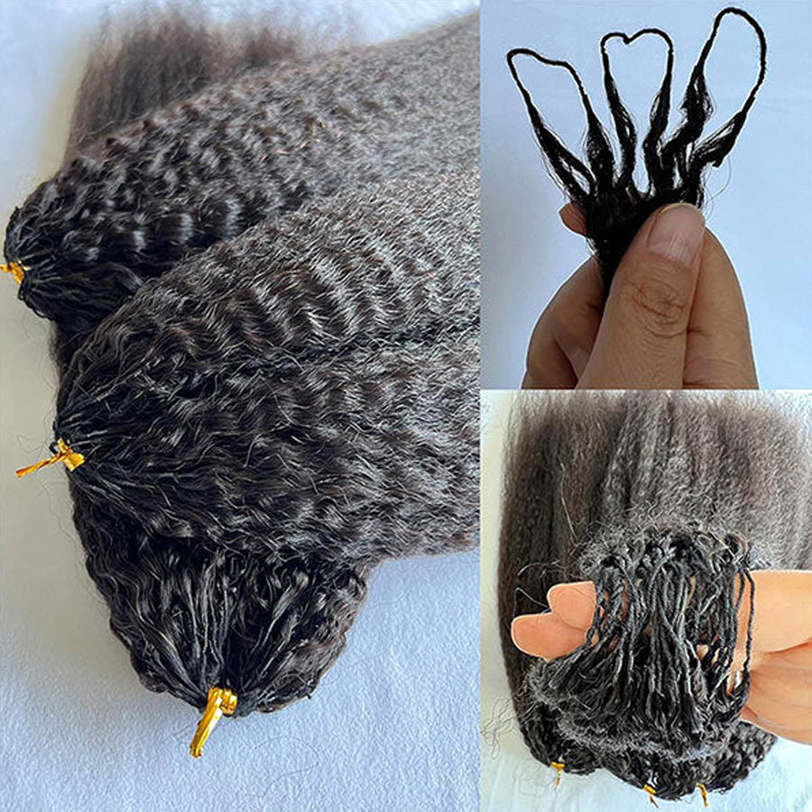 Kinky Straight Crochet Hair | 100% Human Hair | Knotless Miracle Knots