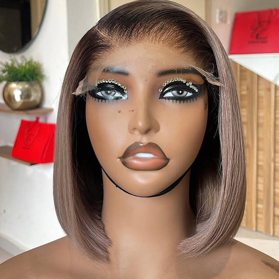 Ombre Ash Blonde Straight Bob Glueless HD Lace Wig | 5x5 13x4 13x6 | Wear & Go