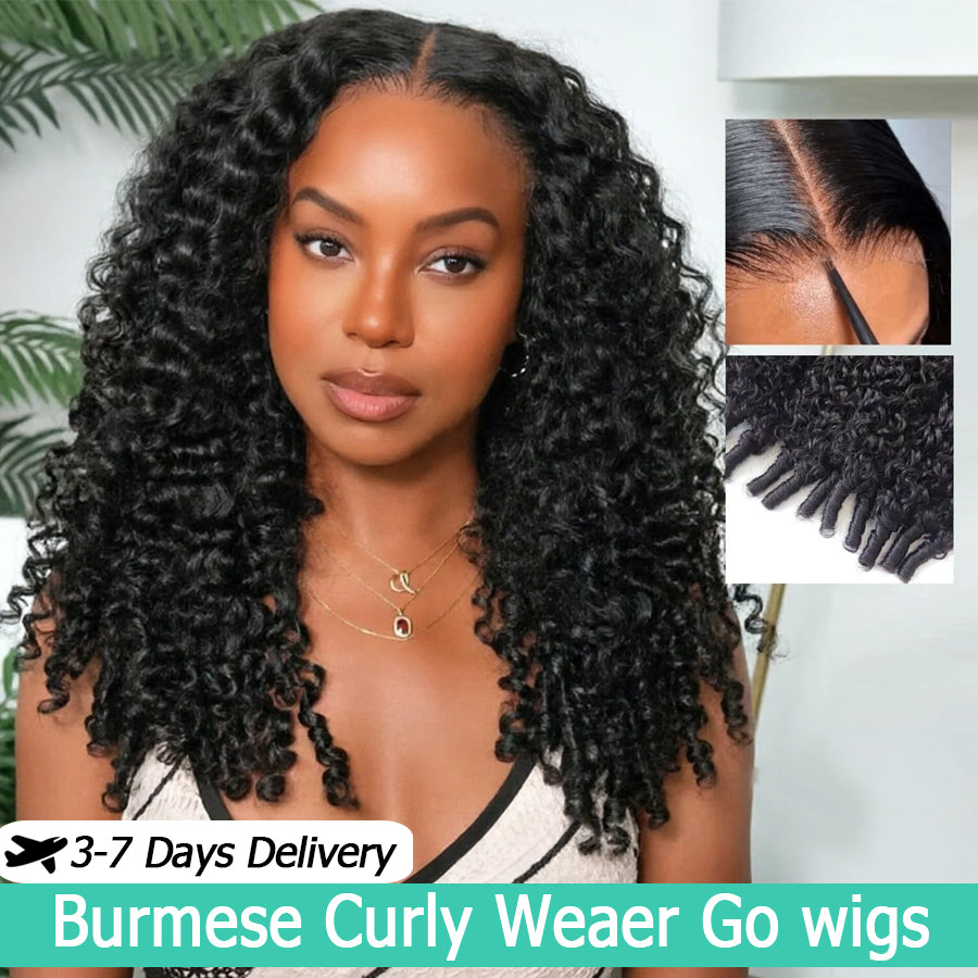 Burmese Curly HD Lace Closure Wig | Glueless Wear & Go | 5x5 & 6x6
