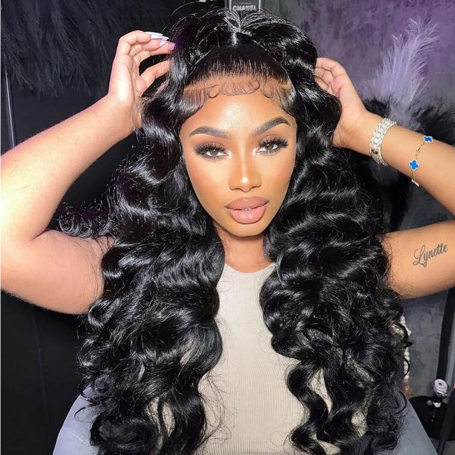 Loose Deep Wave HD Lace Frontal Wig | Natural Black | 13x4 & 13x6 | 180% & 250% Density