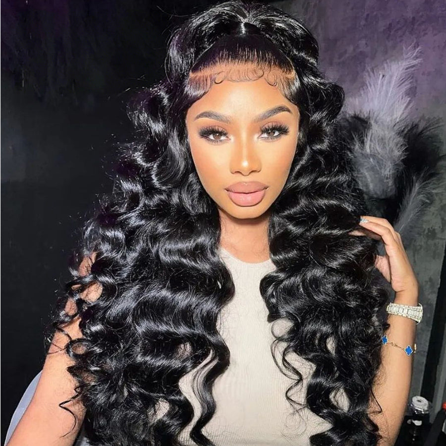 Loose Deep Wave HD Lace Frontal Wig | Natural Black | 13x4 & 13x6 | 180% & 250% Density