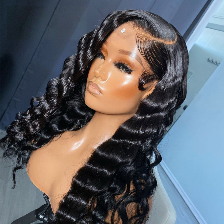 Loose Deep Wave HD Lace Frontal Wig | Natural Black | 13x4 & 13x6 | 180% & 250% Density