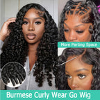 Burmese Wave 13x6 HD Lace Frontal Wig 13x4 Glueless Wig With Sprial Ends