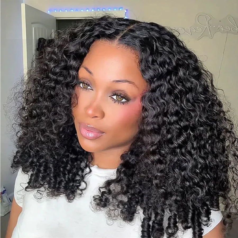 3-in-1 Flip Over Burmese Curly Half Wig | Glueless Human Hair